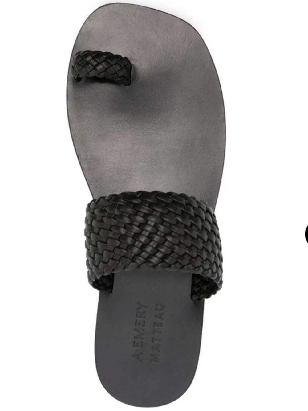 A. Emery x Matthau Carmen Flat Woven Toe Ring Sandals black 9 US 40 EU - Picture 2 of 13